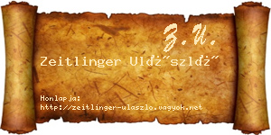Zeitlinger Ulászló névjegykártya
